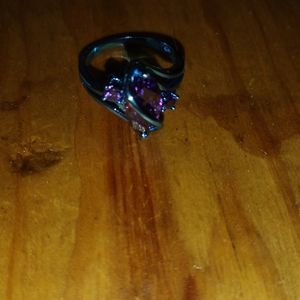 Blue gold amethyst ring